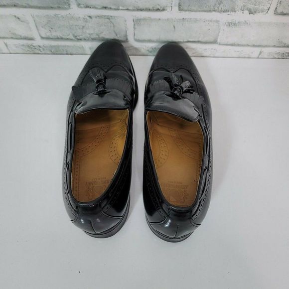 JOHNSTON & MURPHY 12AAA Aristocraft Black‎ Shiny Leather Kiltie Tassel Loafers main image 10